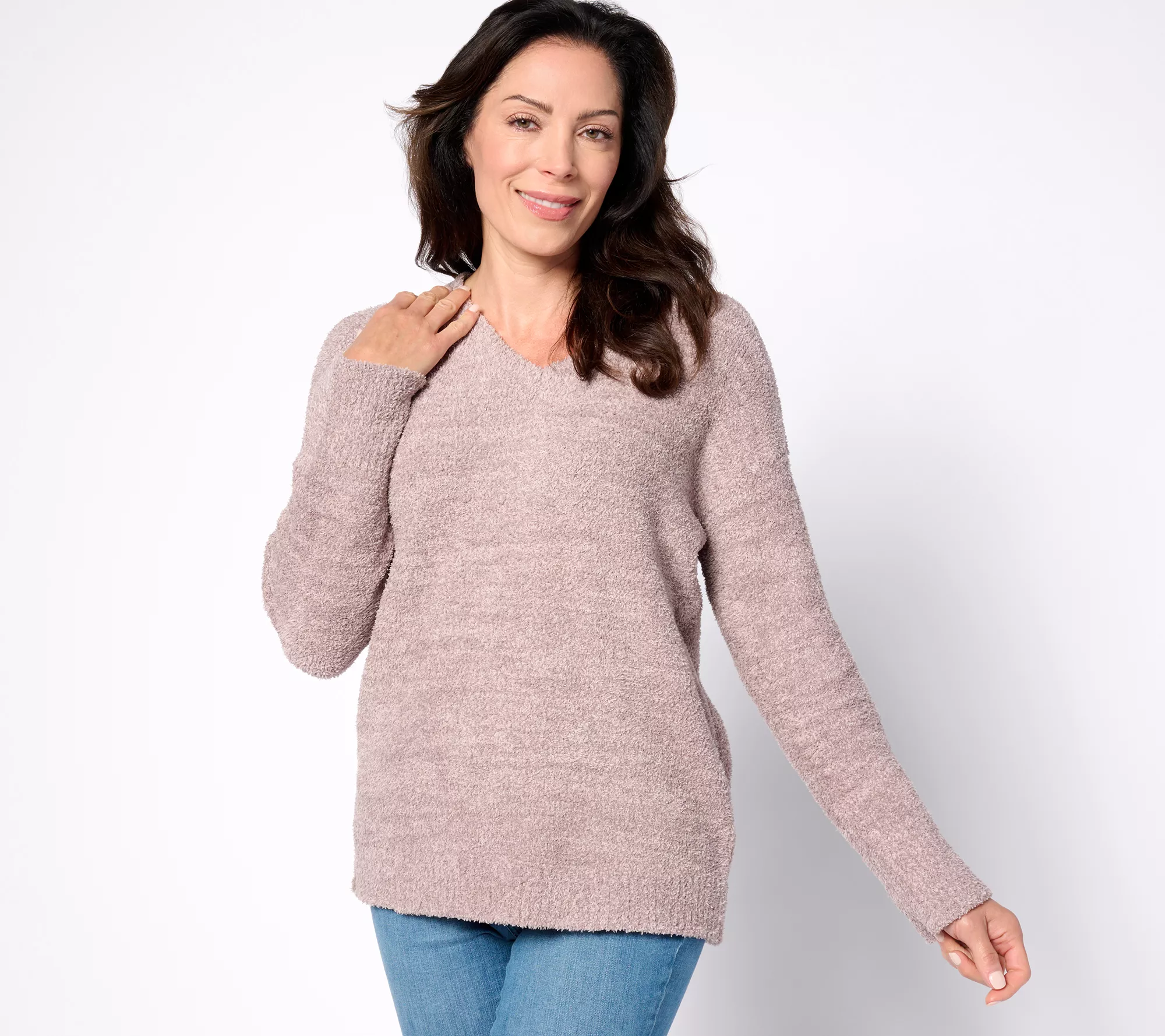 "As Is" Barefoot Dreams CozyChic Open V-Neck Pullover