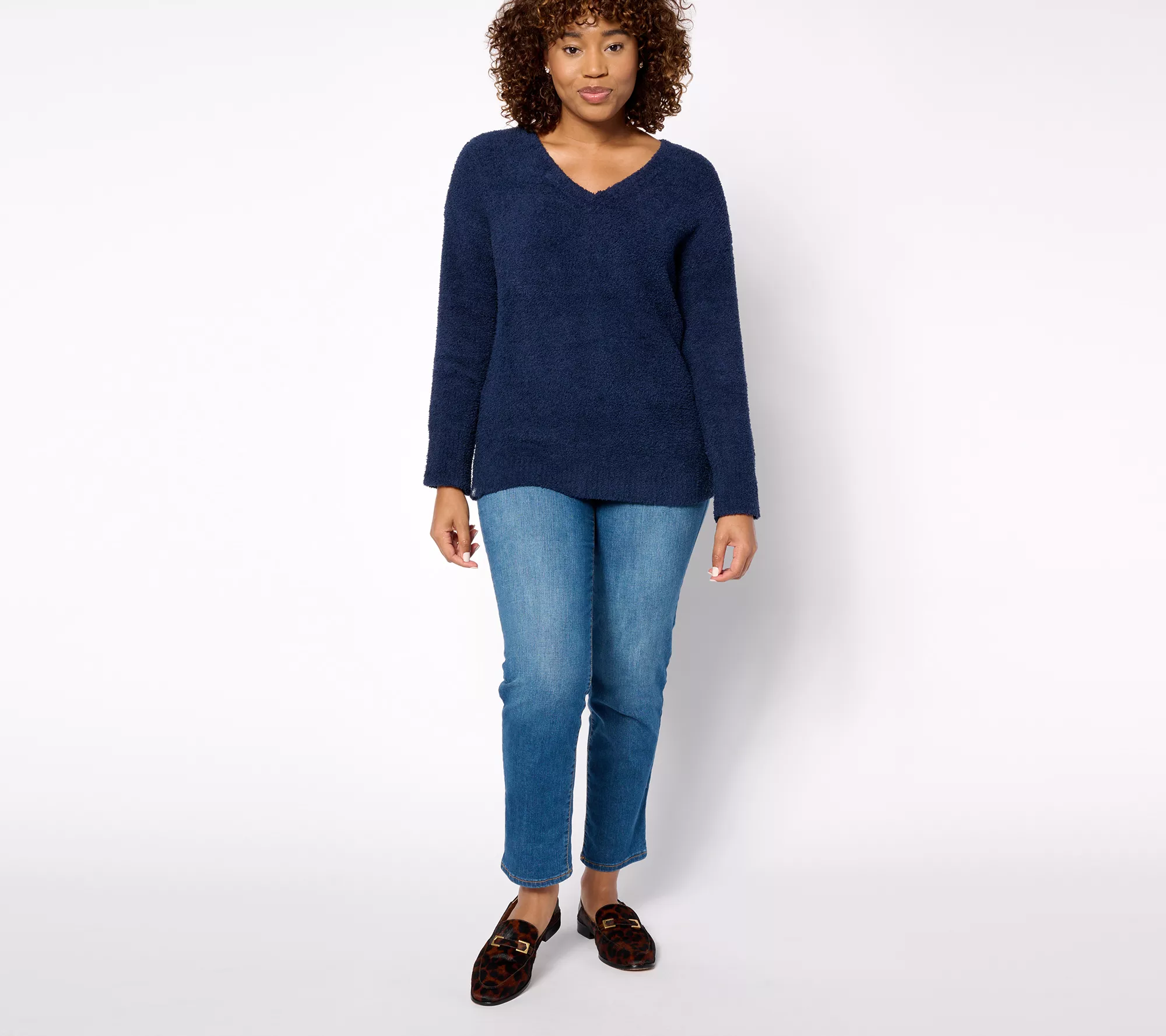 "As Is" Barefoot Dreams CozyChic Open V-Neck Pullover