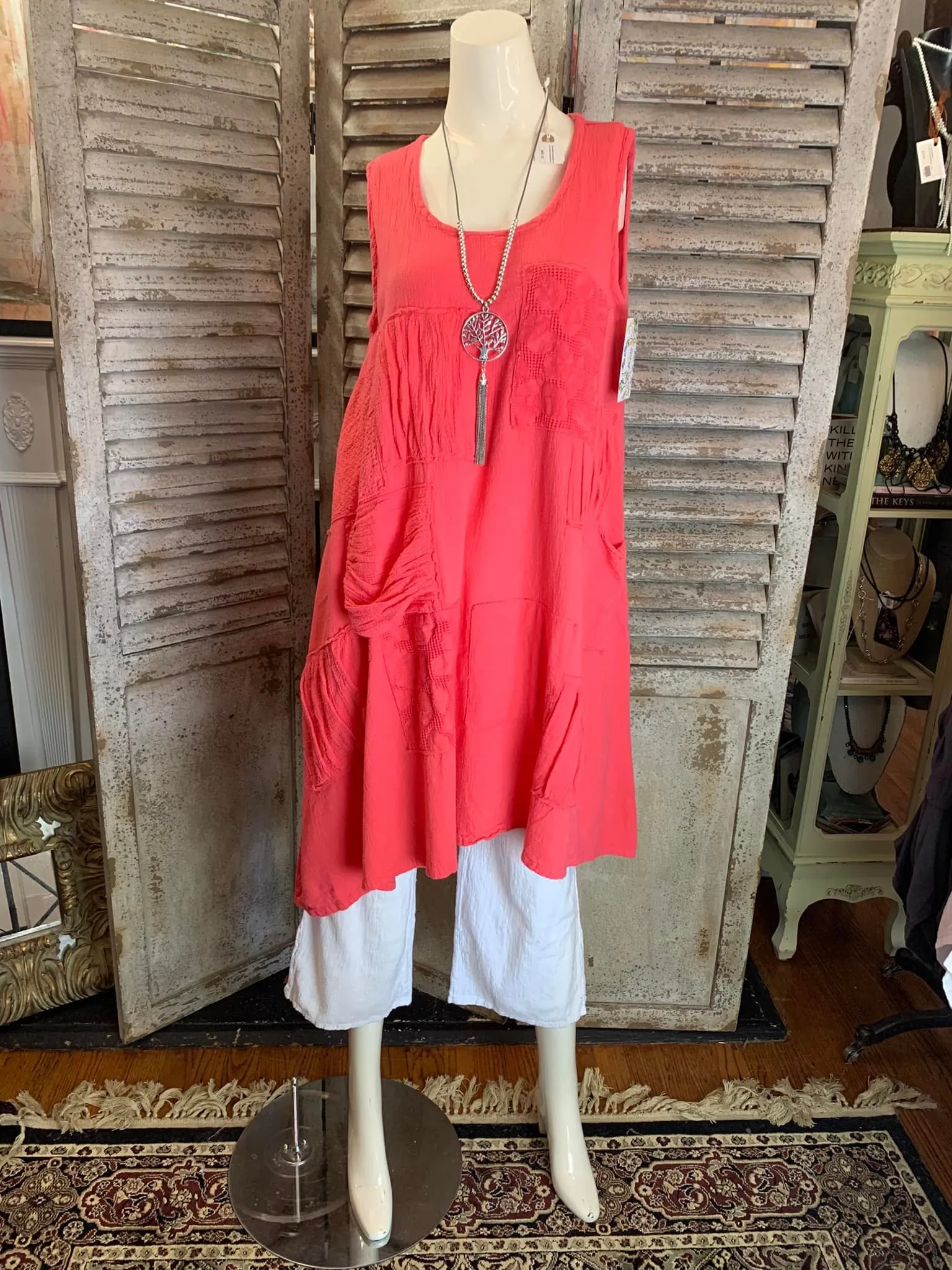 7709 Petirrojo Tank Blouse-Salmon