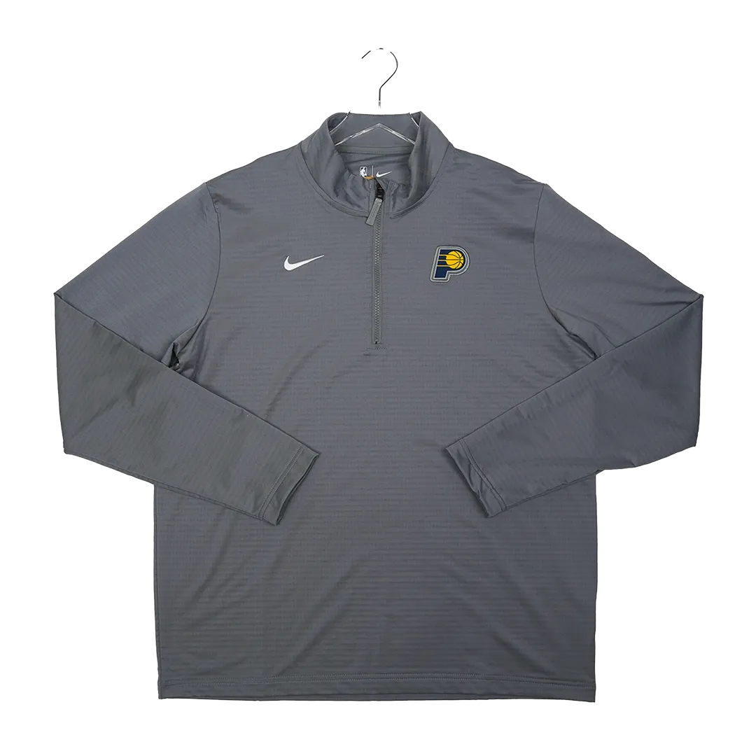 Adult Indiana Pacers Primary Logo 1/4 Zip Performance Pullover in Grey by Nike