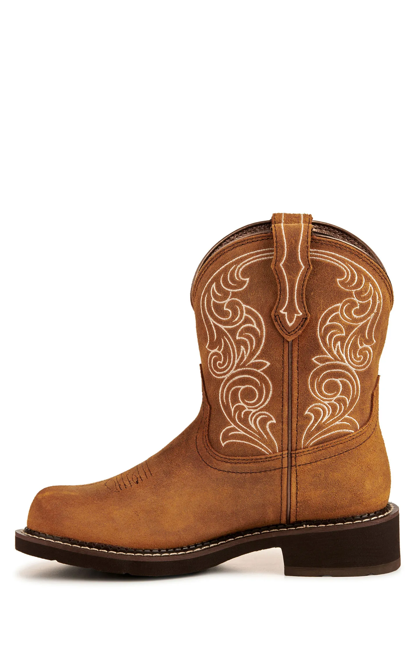 Ariat Women's Fatbaby Heritage H2O Ginger Spice Brown Waterproof Crepe Round Toe Cowboy Boot