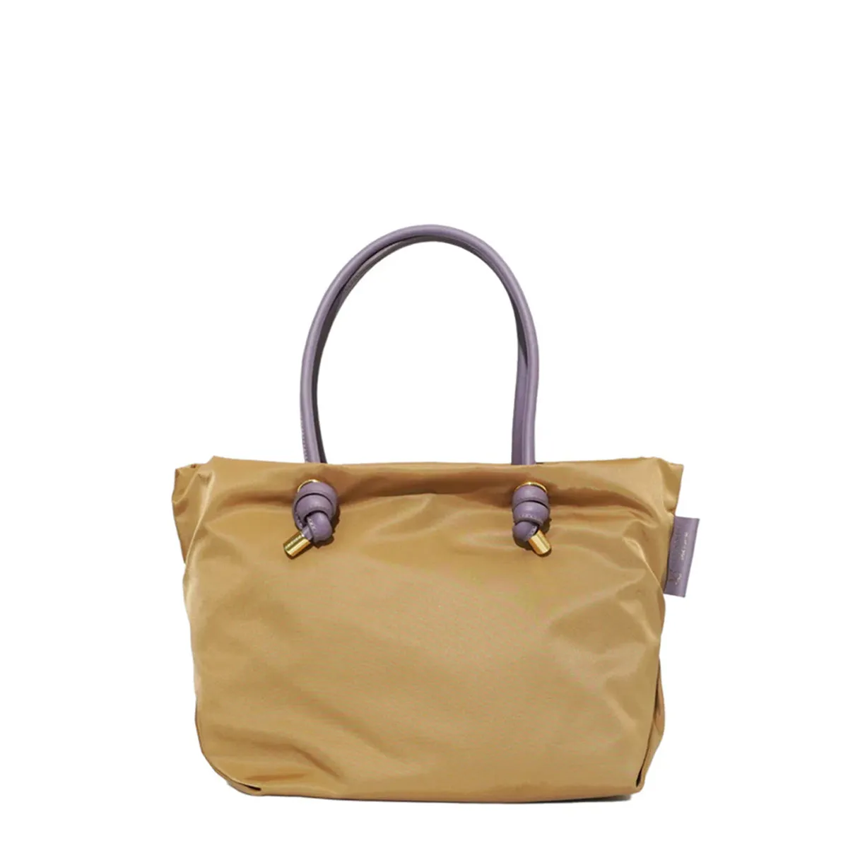 BIANCA-S Dark Beige x Purple 2 Ways Tote