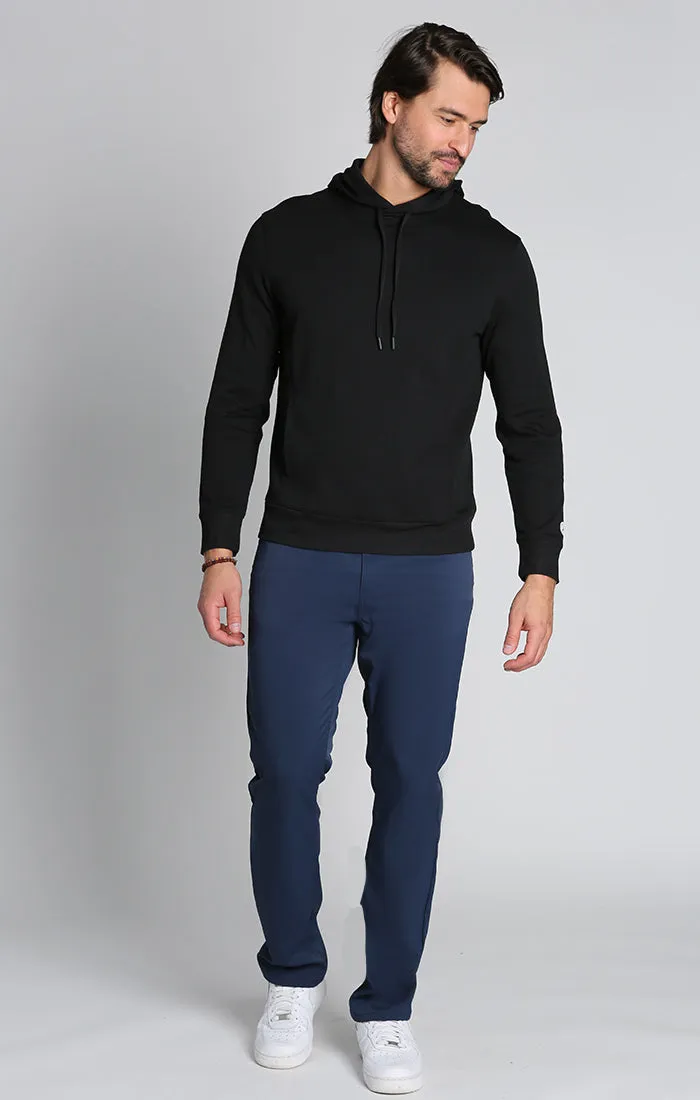 Black Cotton Modal Crossover Hoodie