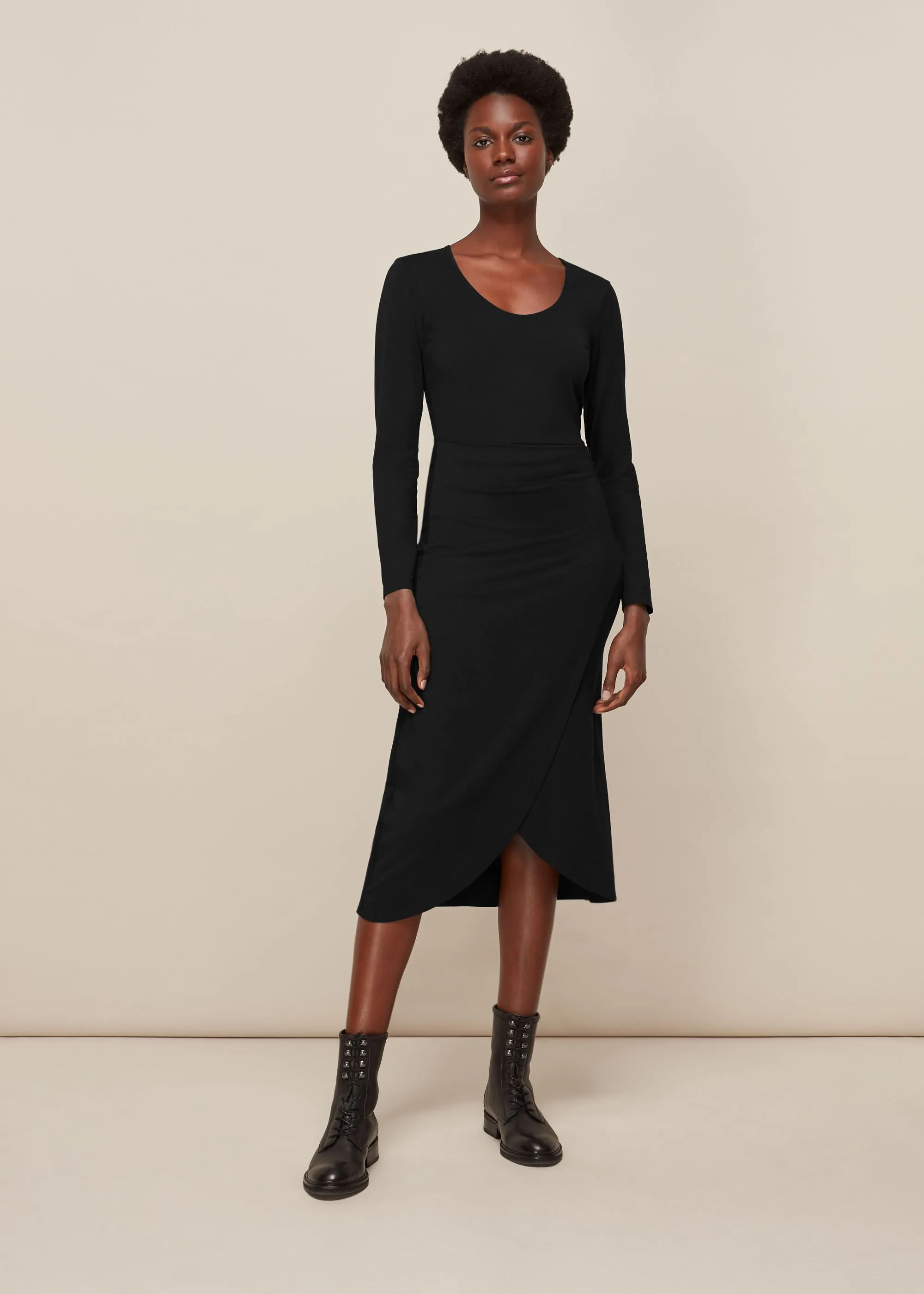 Black Jersey Wrap Ballet Dress