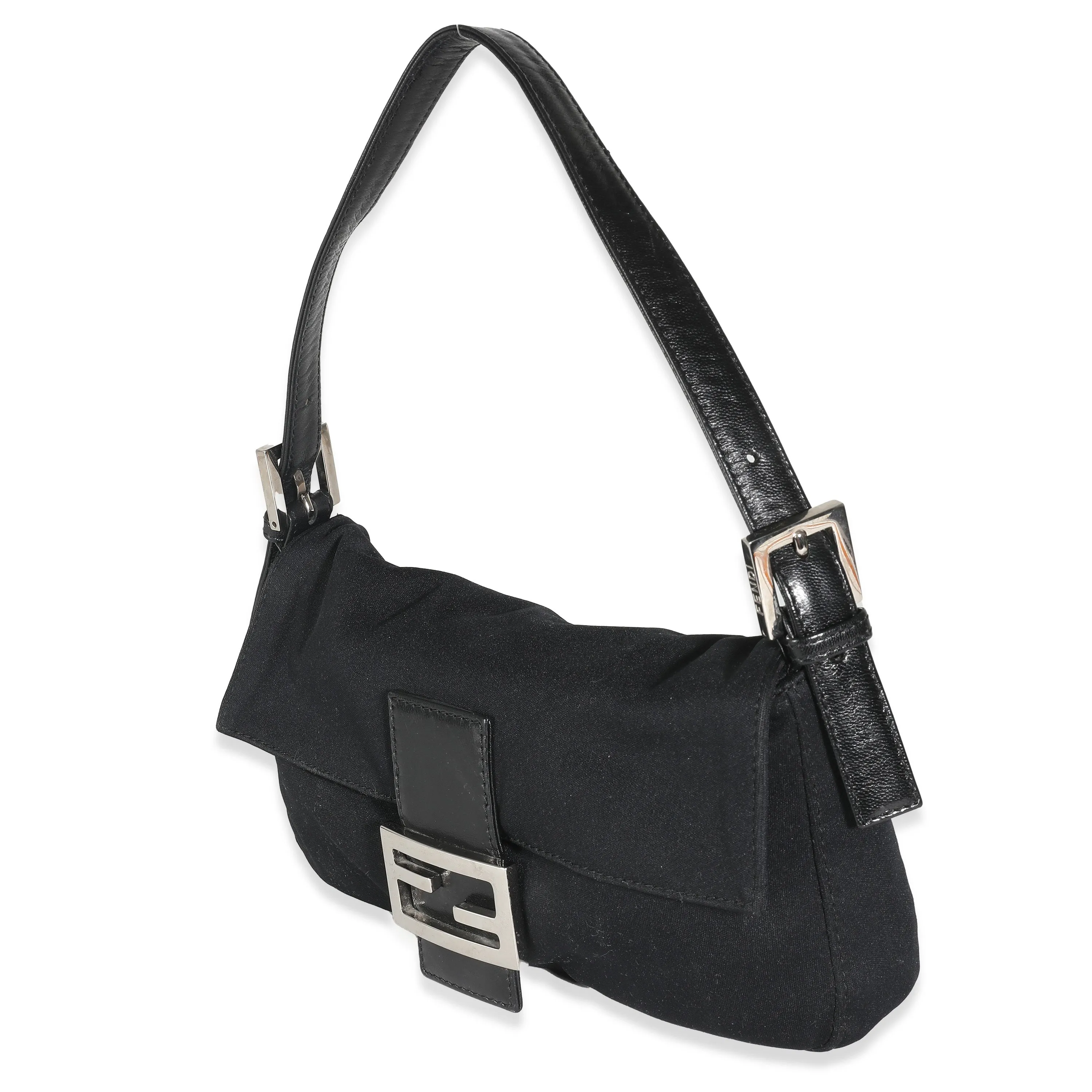 Black Neoprene Medium Baguette Bag