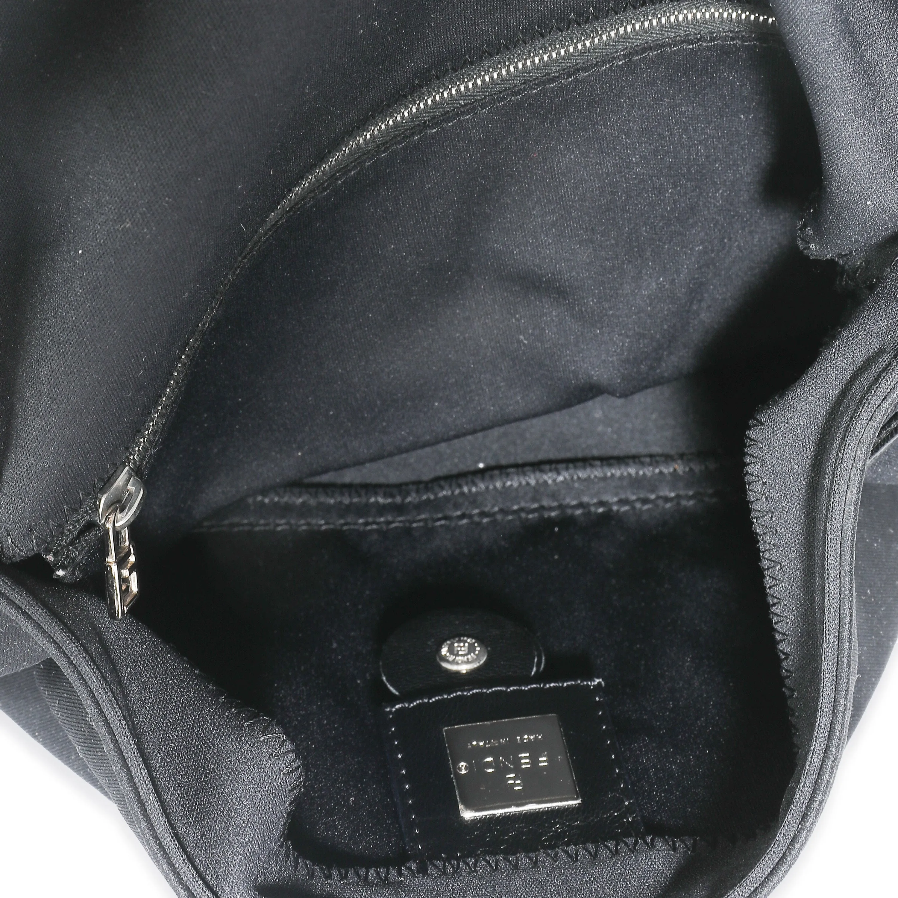 Black Neoprene Medium Baguette Bag