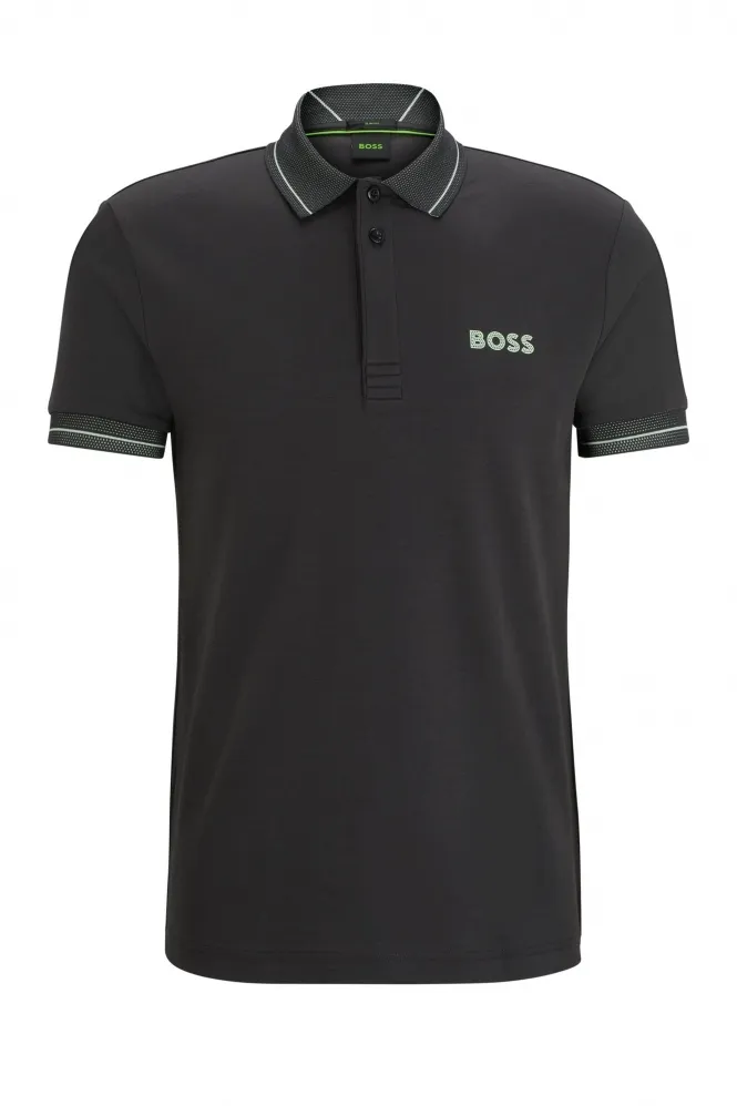 Boss Paule 1 Polo Shirt Charcoal