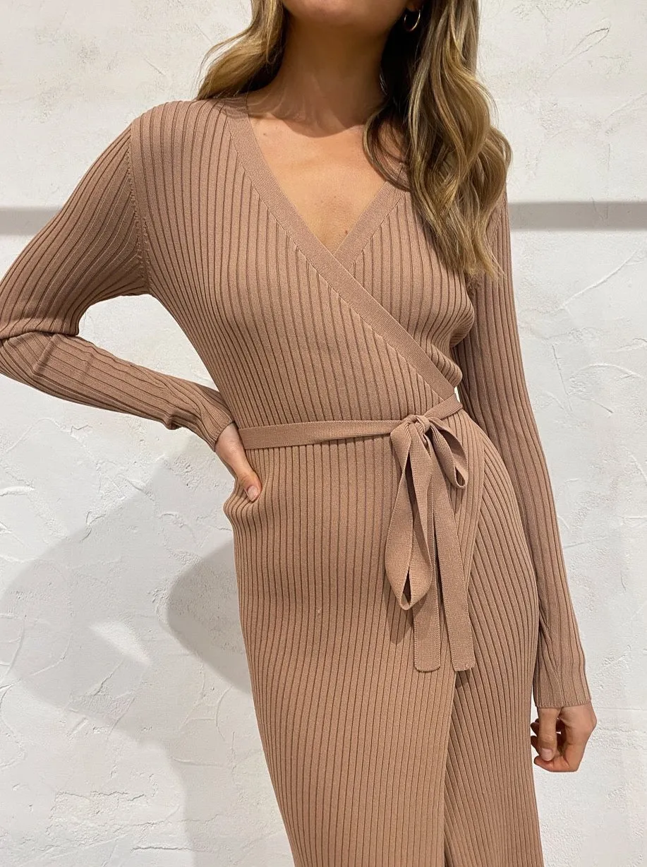 By Nicola Featherington Wrap Dress in Cocoa