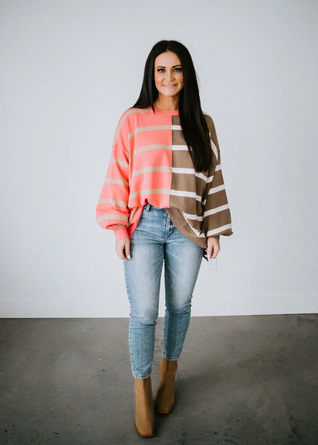 Catelyn Oversized Striped Pullover