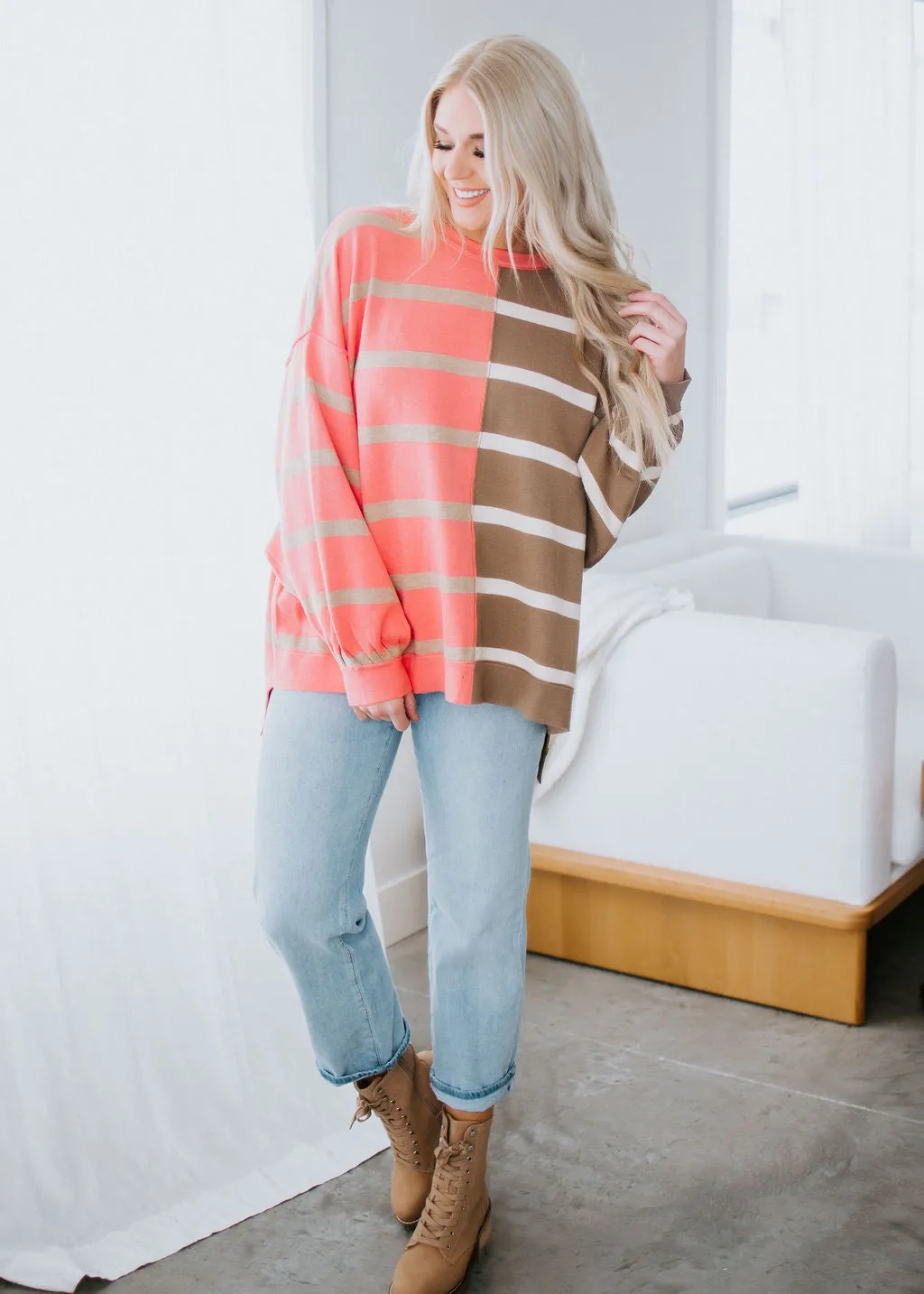 Catelyn Oversized Striped Pullover