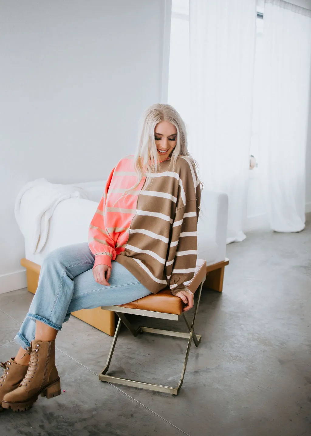 Catelyn Oversized Striped Pullover