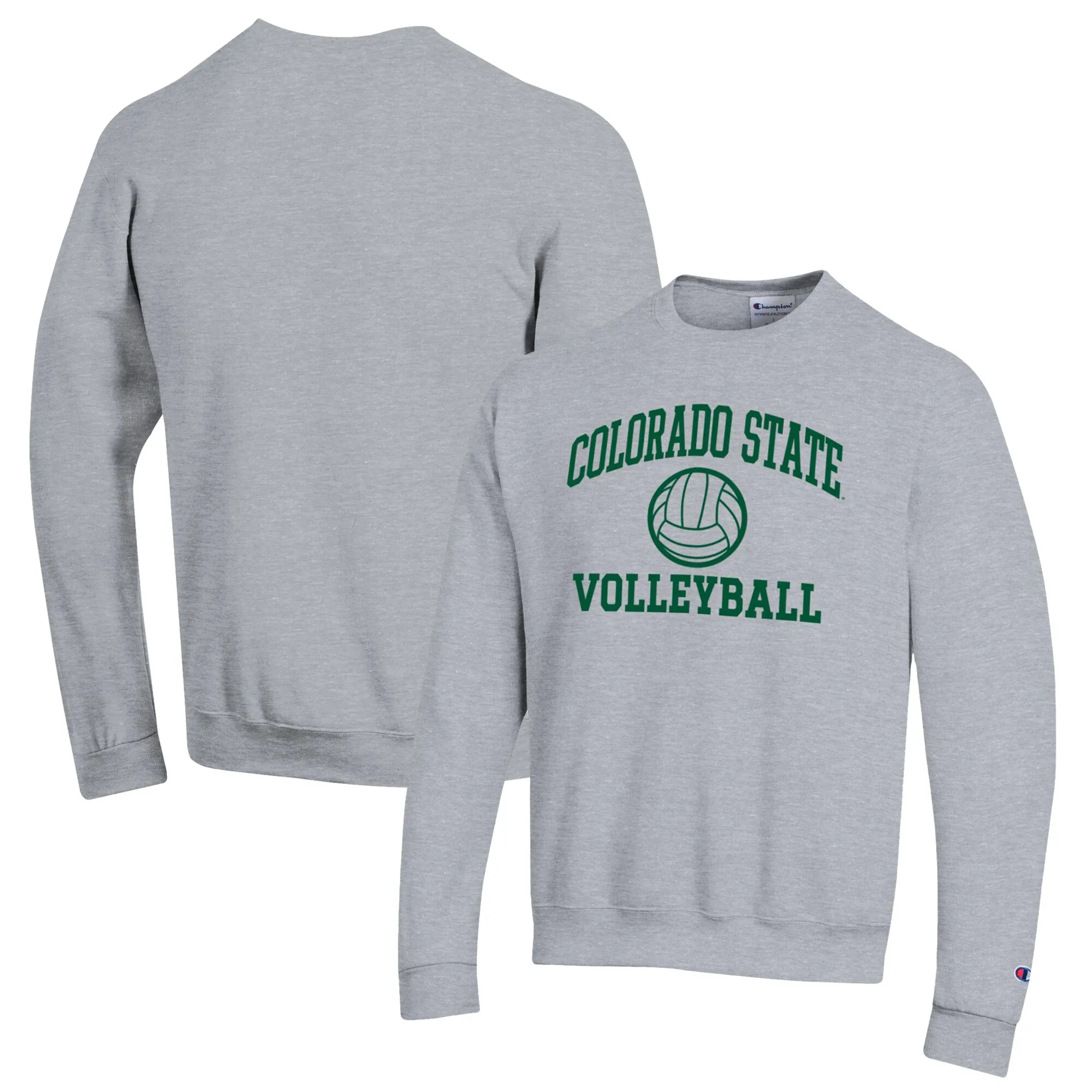 Champion Colorado State Rams Heather Gray Volleyball Icon Powerblend Pullover Sweatshirt