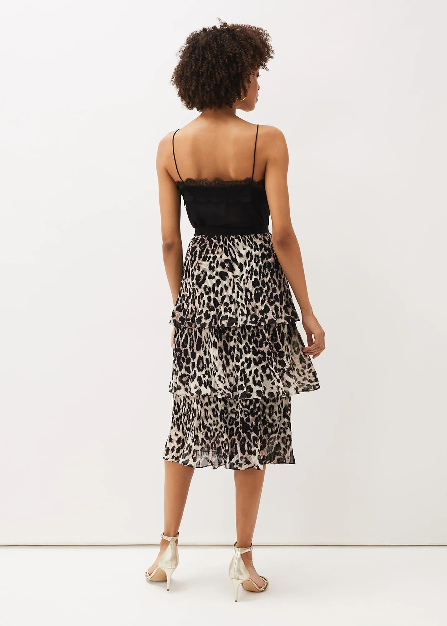 Chelsie Leopard Tiered Skirt