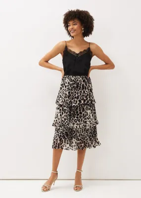 Chelsie Leopard Tiered Skirt