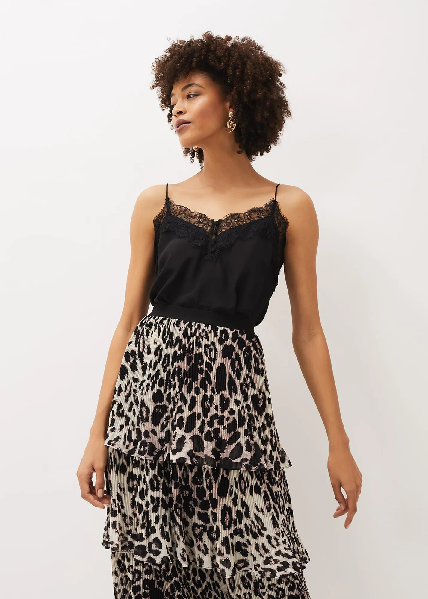 Chelsie Leopard Tiered Skirt