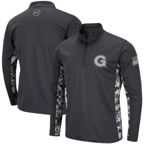 Colosseum Georgetown Hoyas Charcoal OHT Military Appreciation Digital Camo Lightweight Quarter-Zip Pullover