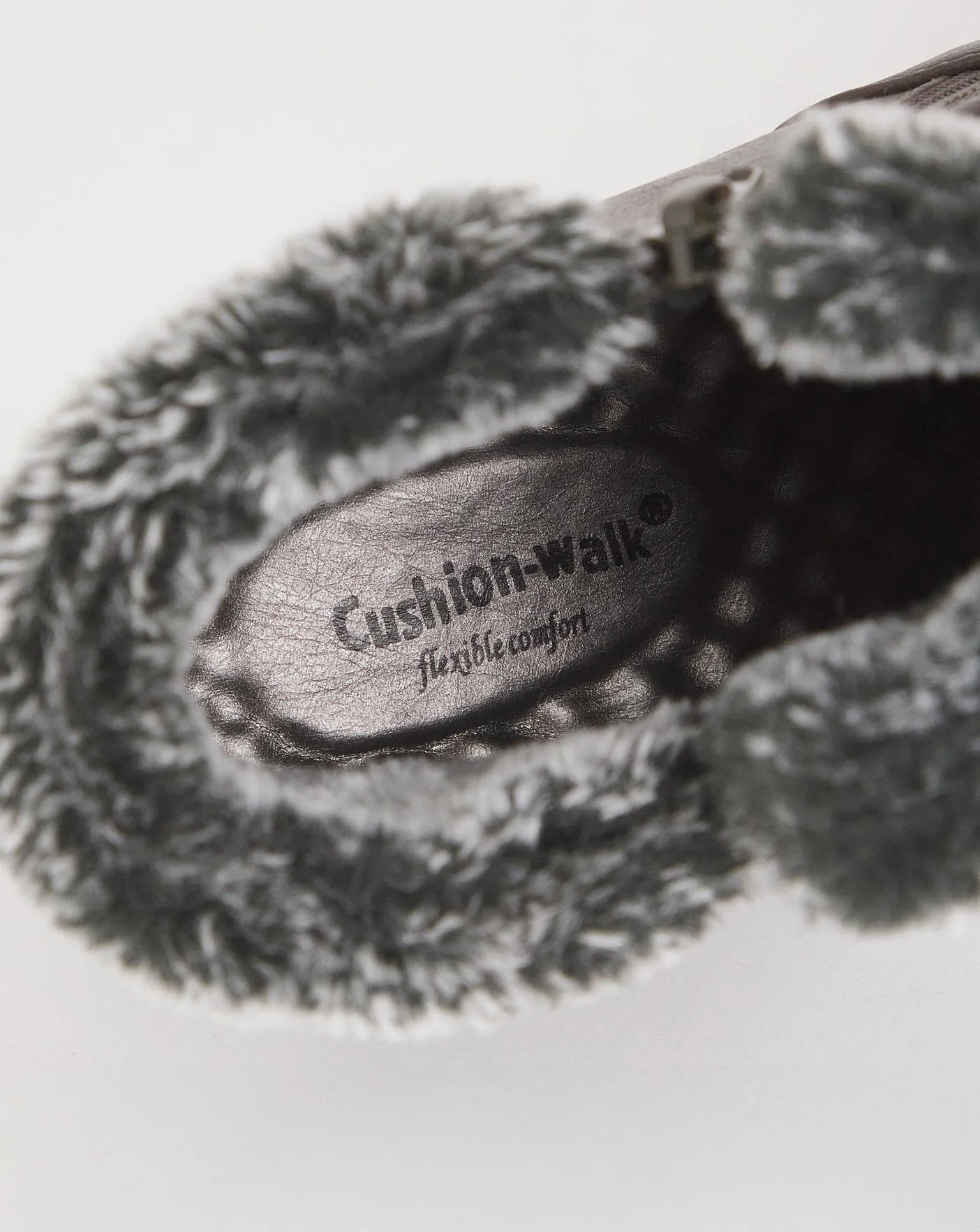 Cushion Walk Touch & Close Faux Fur Ankle Boot Wide E Fit