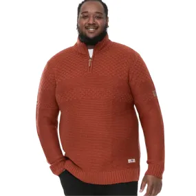 D555 Mens Kelton Big Tall Plus Size Half Zip Knitted Pullover Jumper