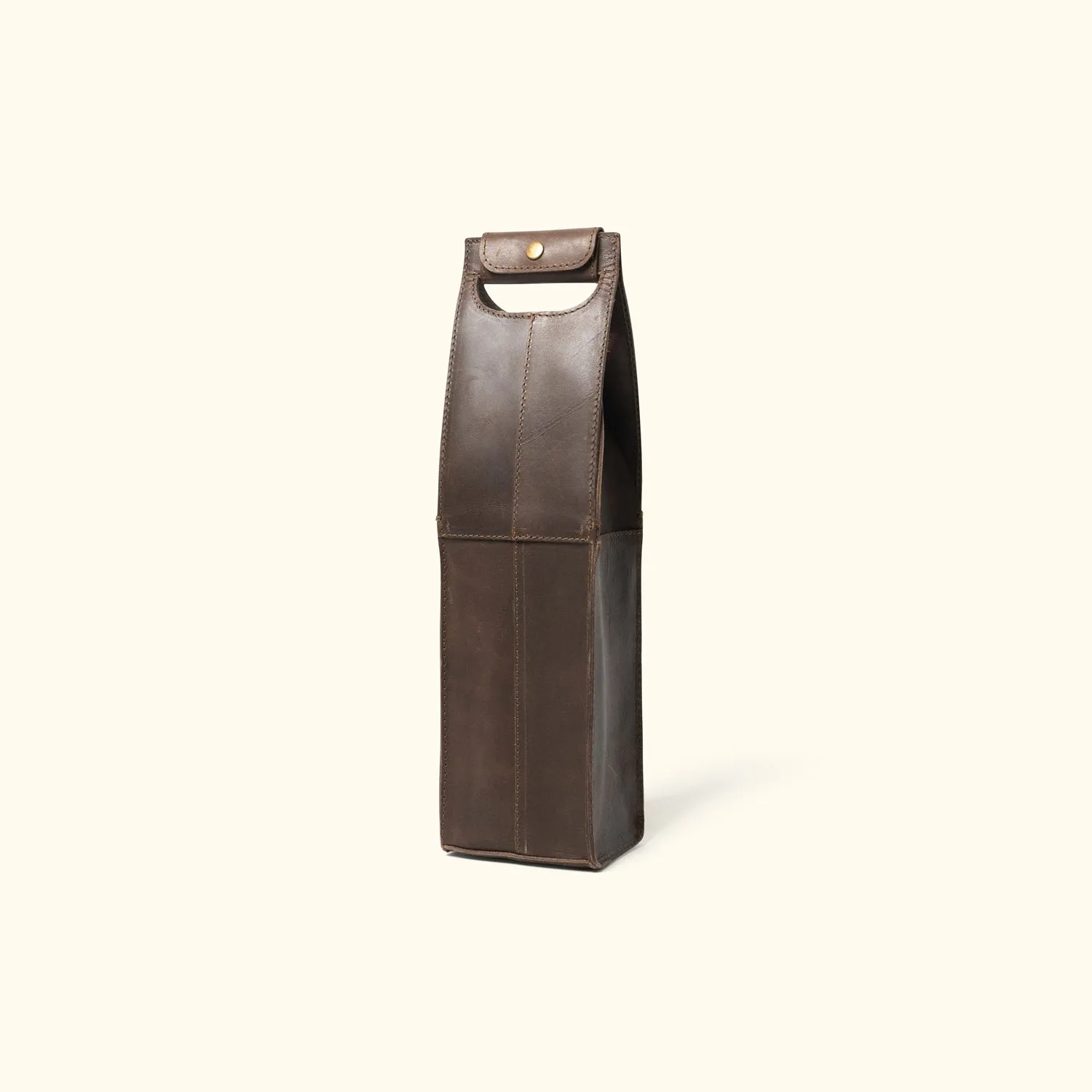 Denver Leather Wine Tote - Single | Dark Briar