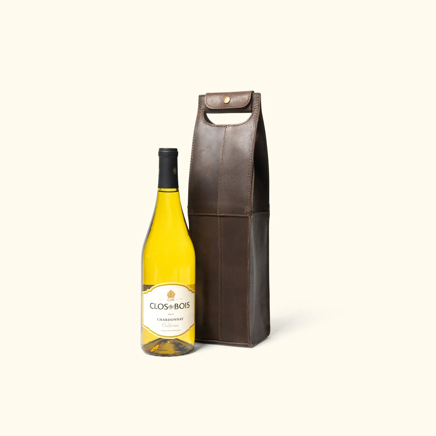 Denver Leather Wine Tote - Single | Dark Briar