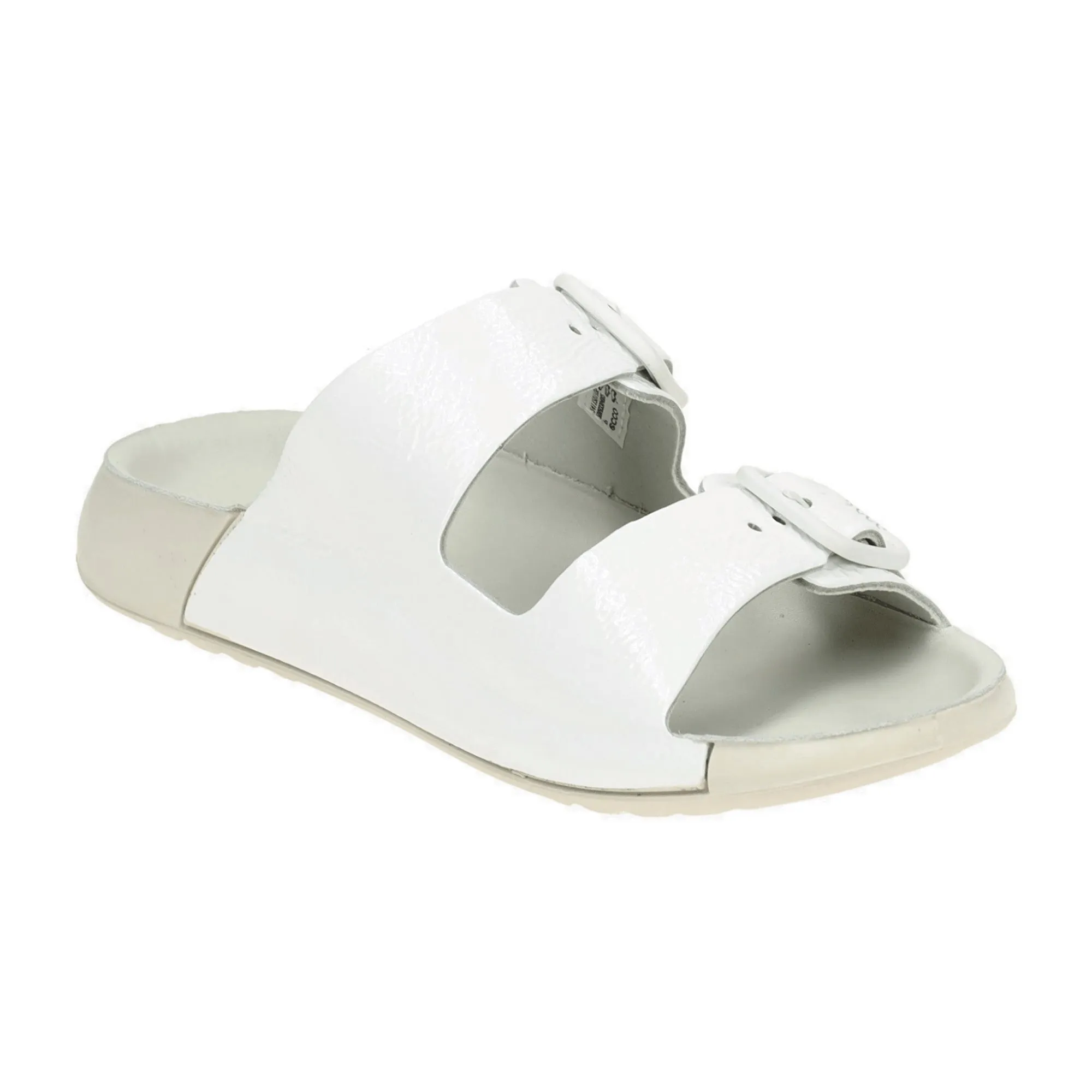 Ecco Cozmo Women's Slide Sandals - Durable & Stylish White Leather, Model 206833