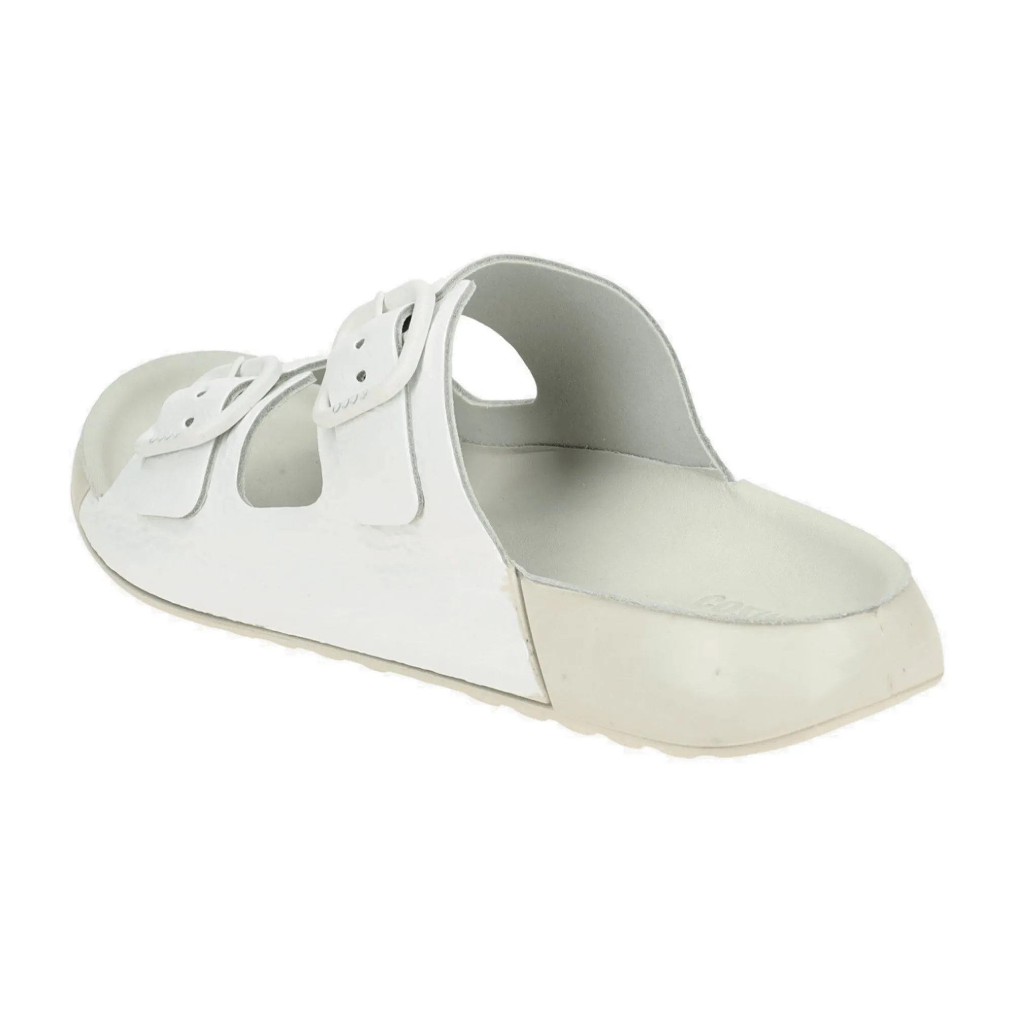 Ecco Cozmo Women's Slide Sandals - Durable & Stylish White Leather, Model 206833