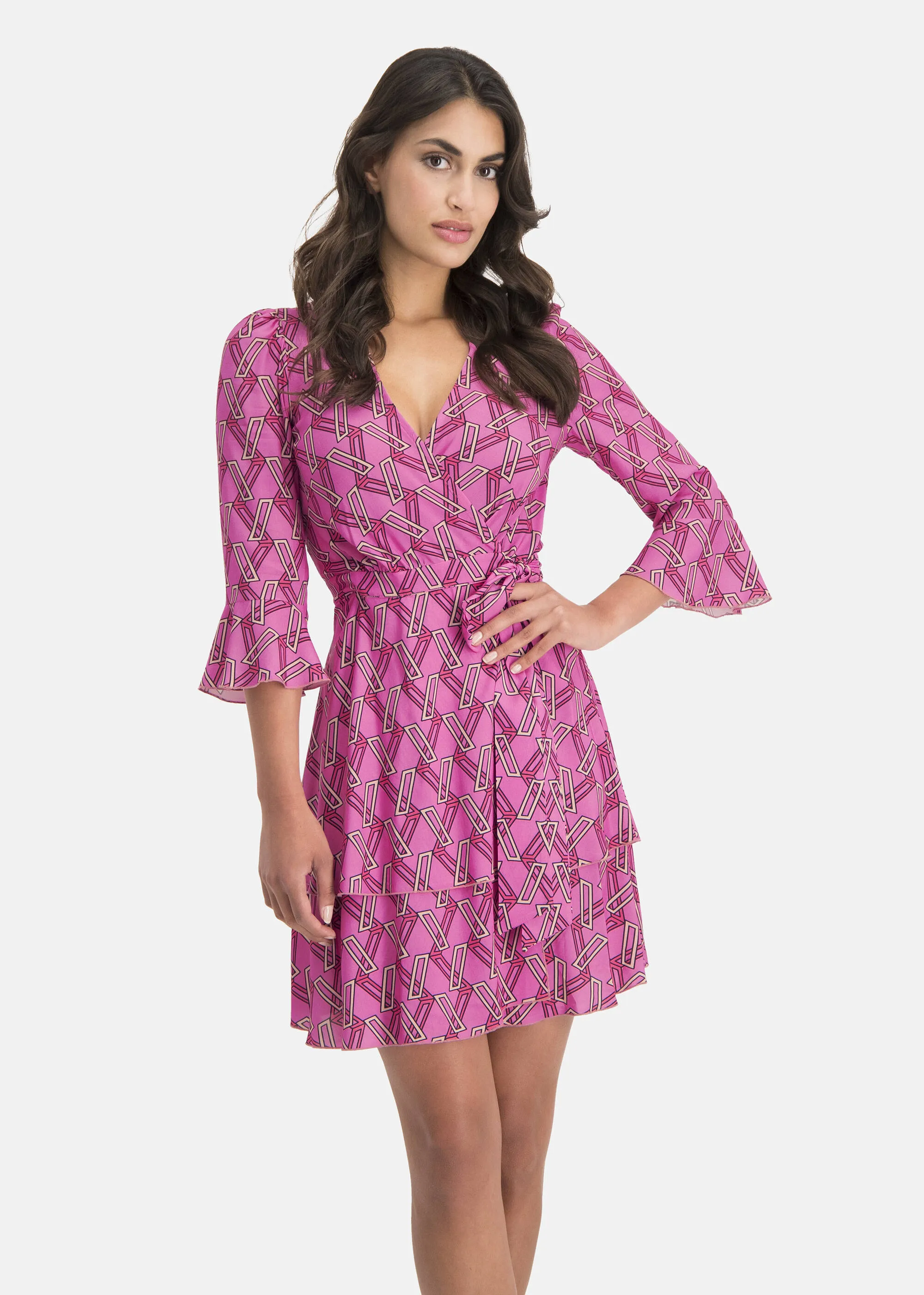 Extravagant wrap dress - PINOWA in PINK