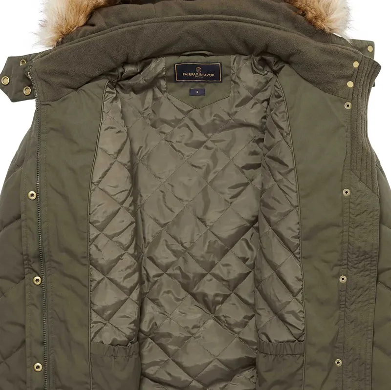 Fairfax and Favor Charlotte Ladies Eco-Fill Quilted Jacket - Khaki