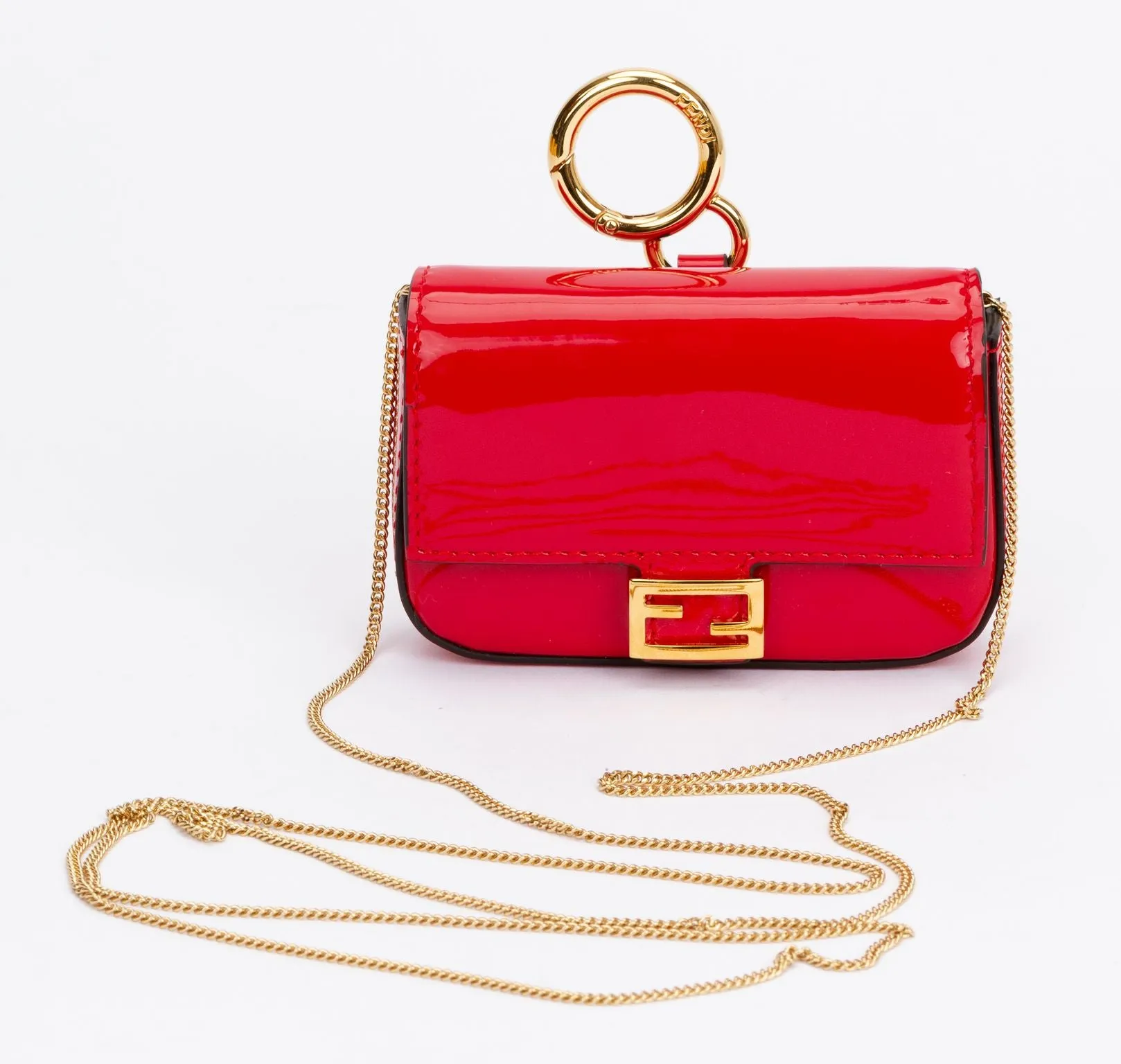 Fendi Baguette Nano Bag Charm Red