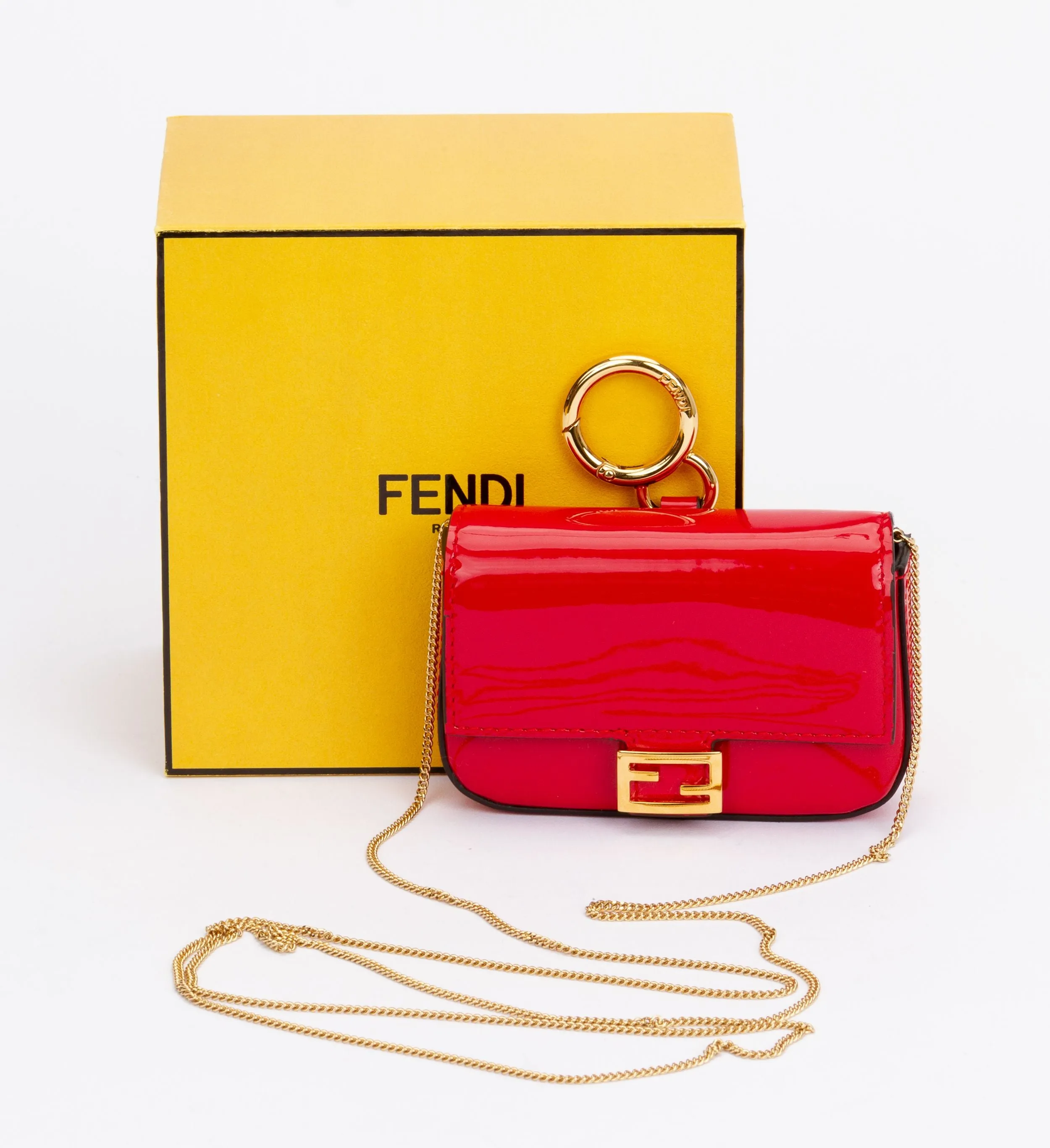 Fendi Baguette Nano Bag Charm Red