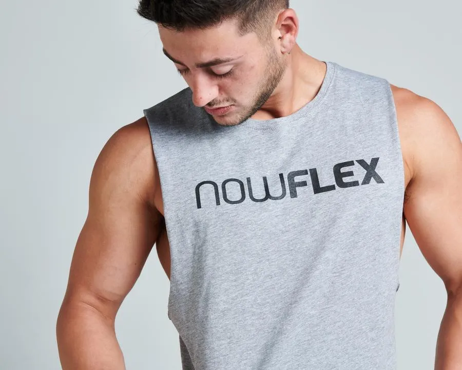 FLEX MUSCLE TANK - GREY MARBLE