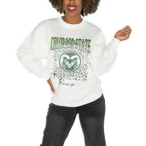 Gameday Couture Colorado State Rams Women's White Drop Shoulder Fleece Drop Pullover Sweatshirt