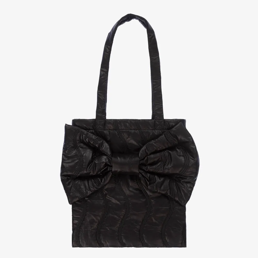 Girls Black Bow Bag (37cm) 