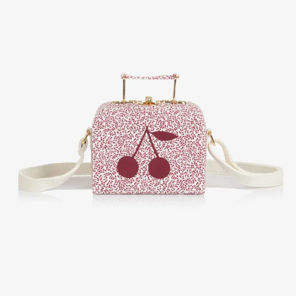 Girls Red Printed Box Bag (12cm)