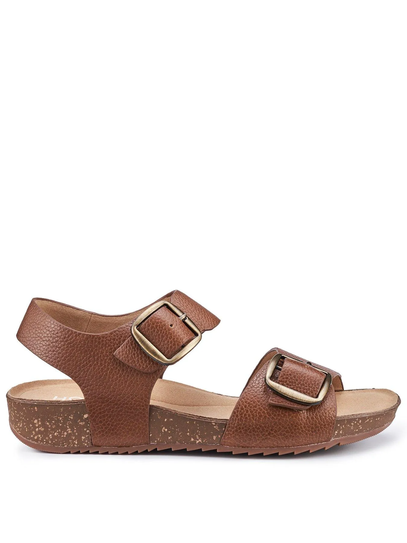 Hotter Sandals Leather Wide Tourist Ii Wide - Rich Tan-le