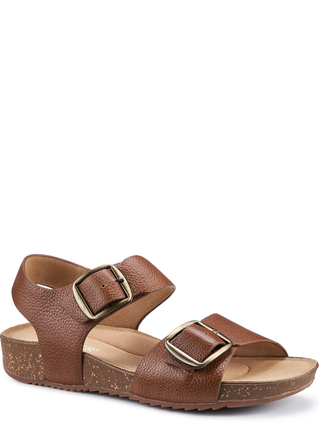 Hotter Sandals Leather Wide Tourist Ii Wide - Rich Tan-le