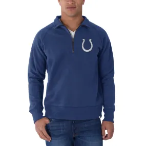 Indianapolis Colts 47 Brand Blue 1/4 Zip Cross-Check Pullover Sweatshirt