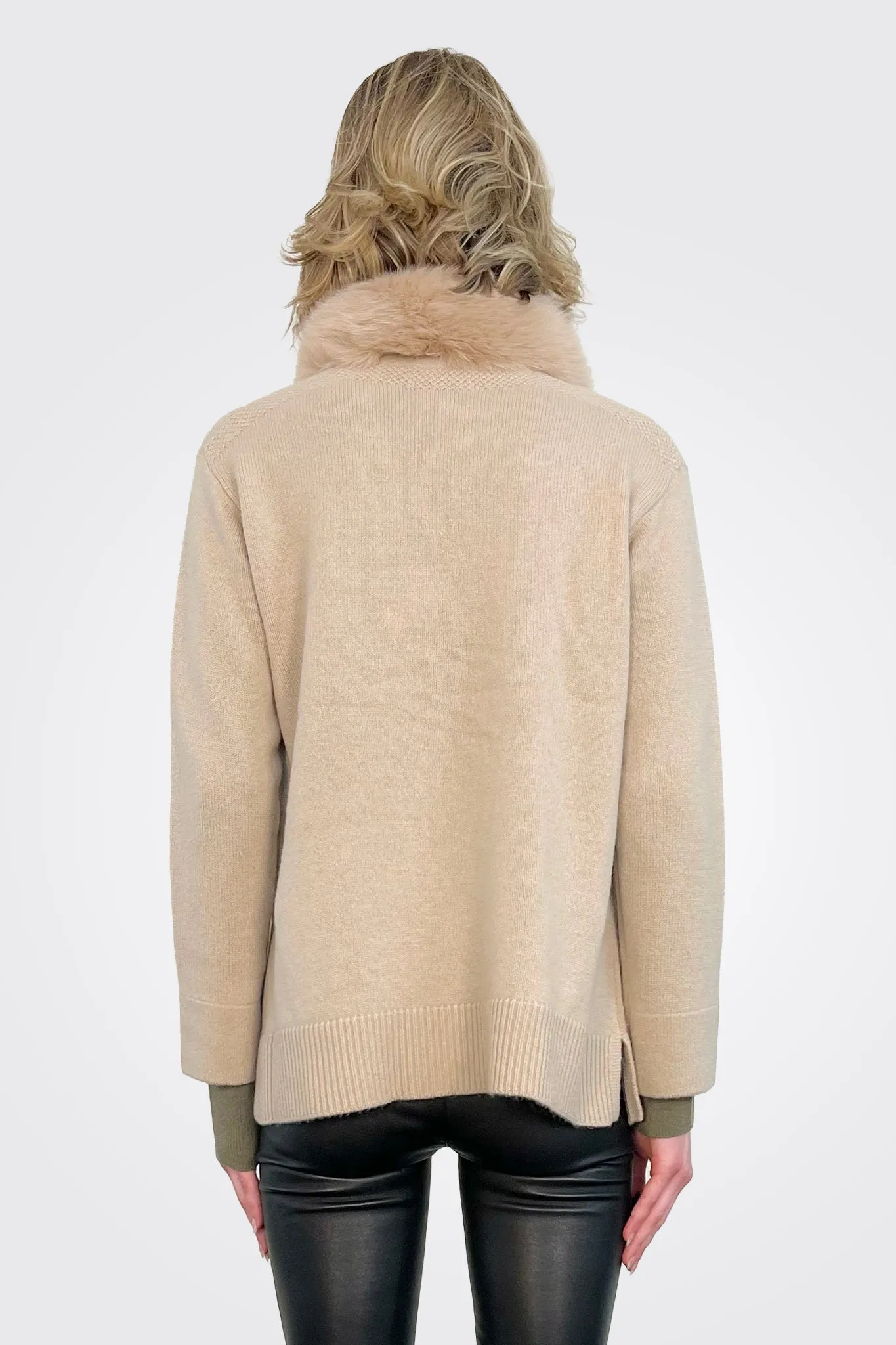 Isla Fur Trim Jacket - Chai Chai Fox