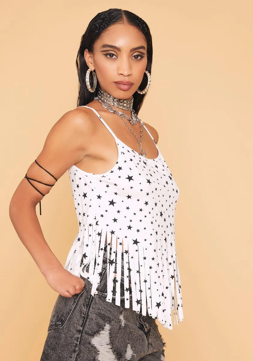 Ivory Giddy Up Galaxy Fringe Tank-