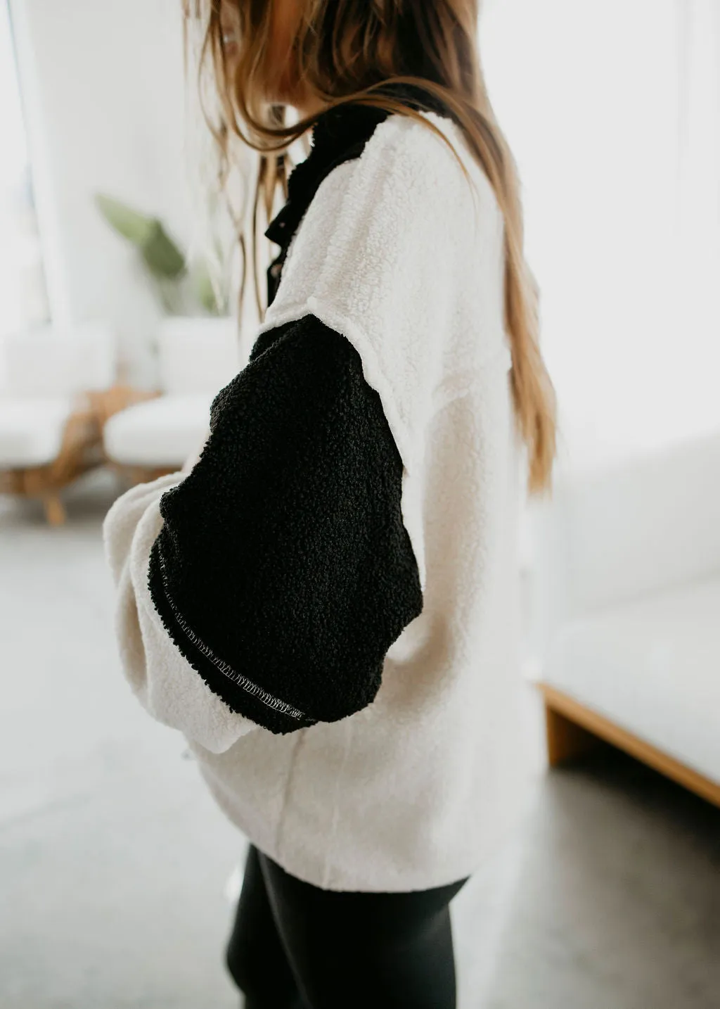 Jackey Sherpa Color Block Pullover