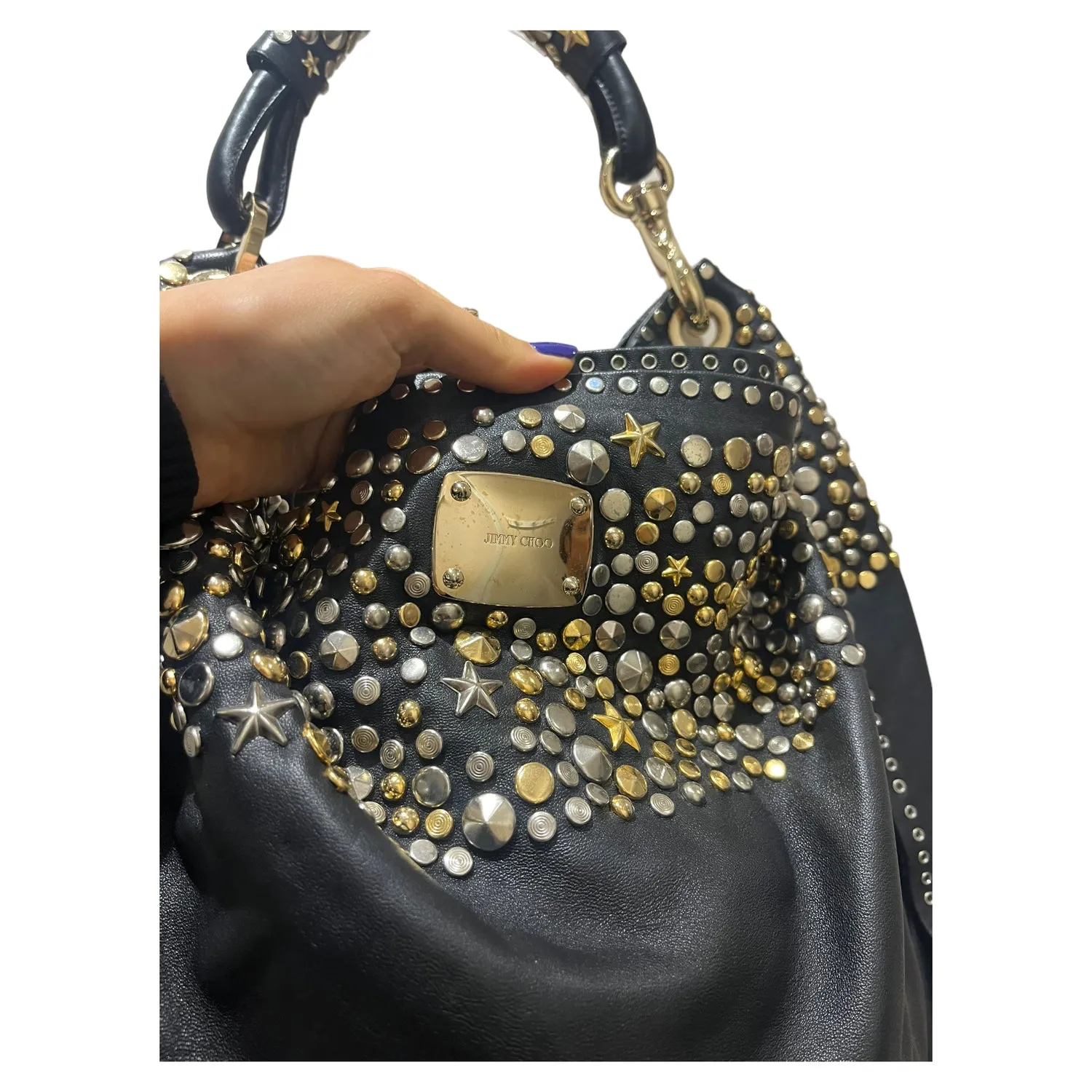 Jimmy Choo Black Studded Bag