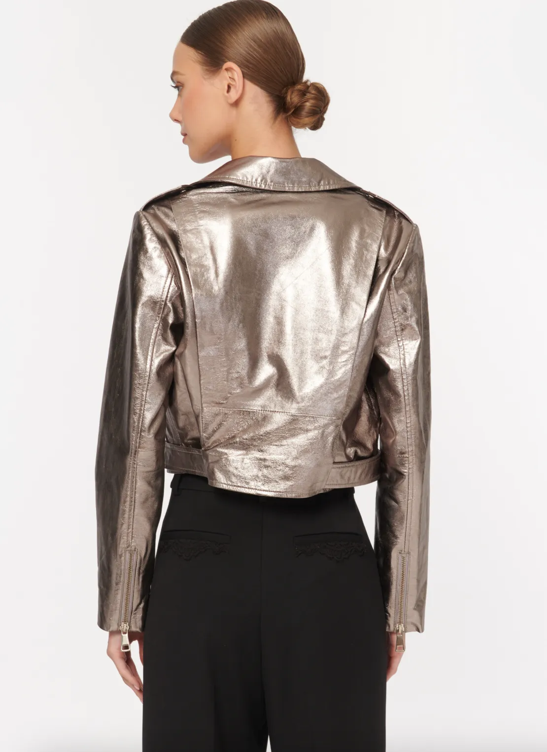 Kali Lamb Leather Jacket - Metallic Fog