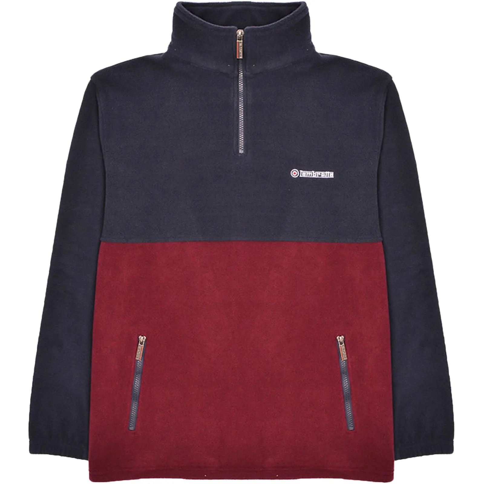 Lambretta Mens Quarter Zip Pullover Polar Fleece