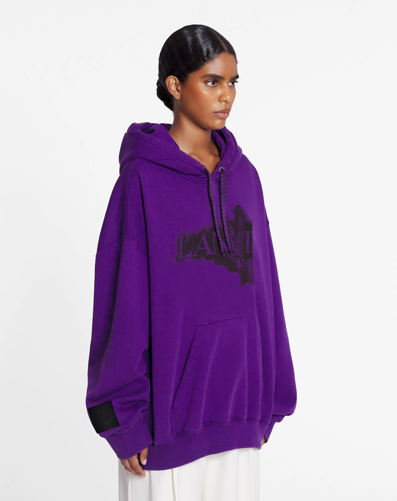 LANVIN X FUTURE UNISEX BAGGY HOODIE WITH EAGLE PRINT