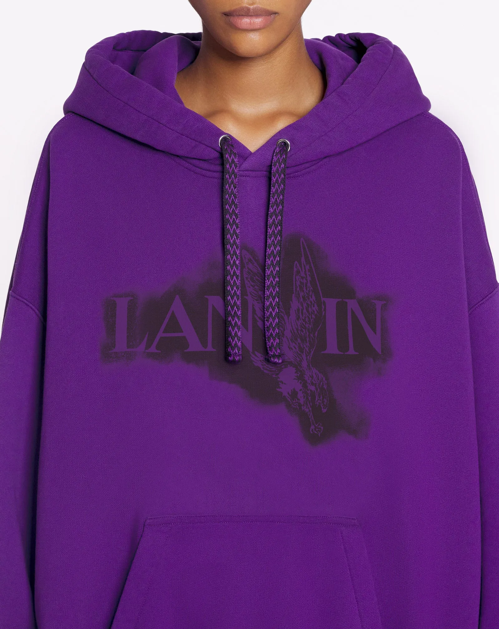 LANVIN X FUTURE UNISEX BAGGY HOODIE WITH EAGLE PRINT