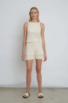 LARA CROCHET SHORT - IVORY