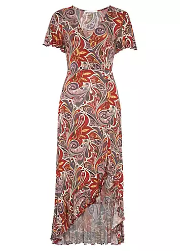 LASCANA Mock Wrap Print Maxi Dress | Grattan