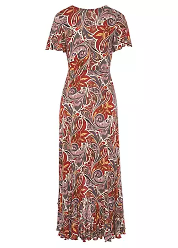 LASCANA Mock Wrap Print Maxi Dress | Grattan