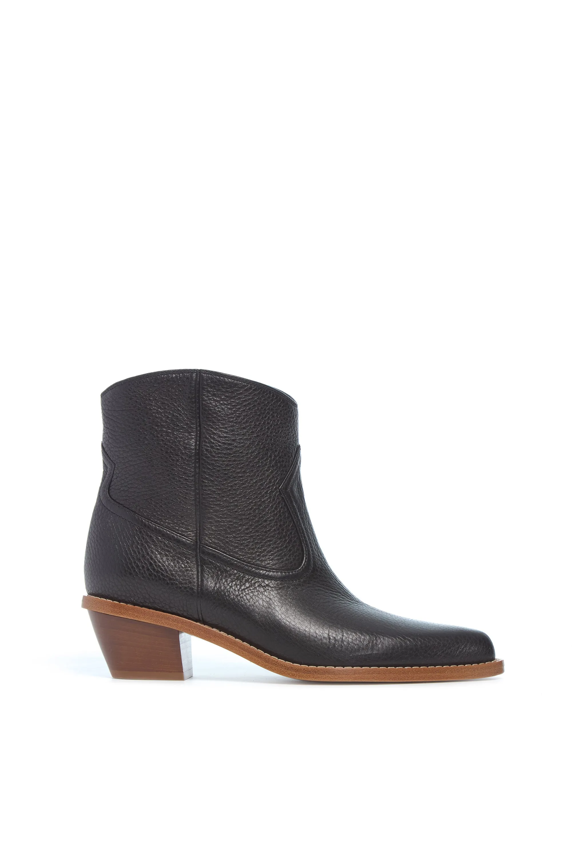 Leduc Ankle Boot in Black Grained Leather