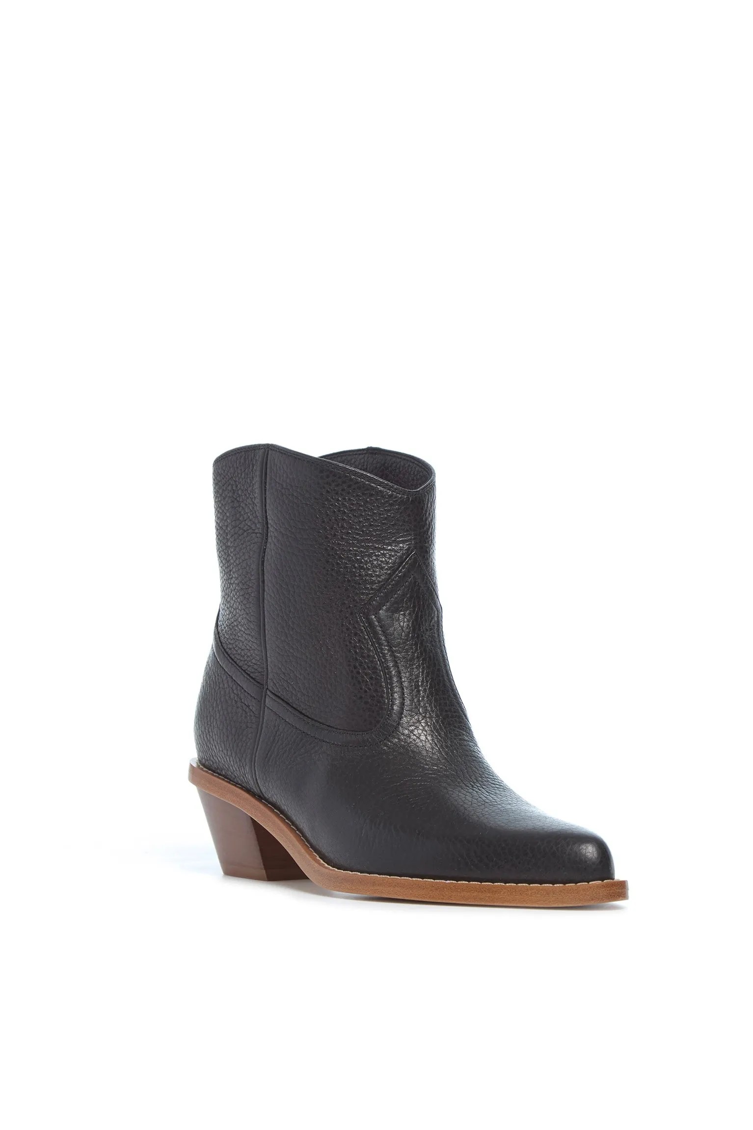 Leduc Ankle Boot in Black Grained Leather